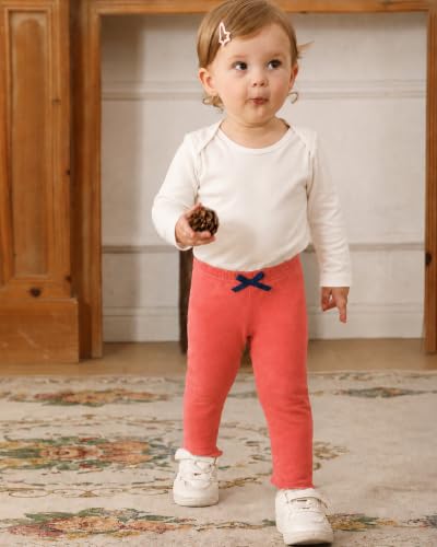 Image of Jecson Toddler Girl Leggings Baby Pants 3 Pack Stretchy Floral Clothes 1-4Y