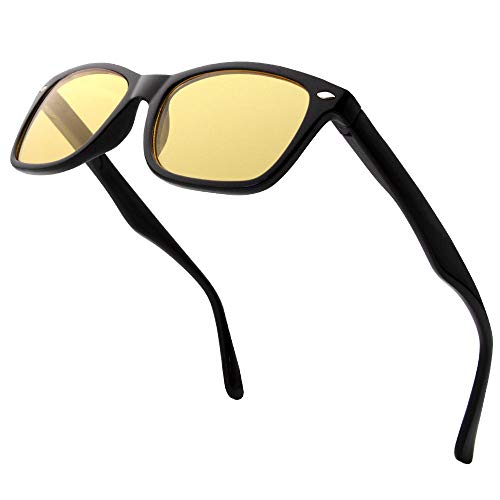 VITENZI Night Vision Glasses for Men and Women Anti Glare Safety for Night Day Driving HD Yellow Tinted Sunglasses Prato