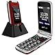 artfone C10 Rot, mit Ladestation,Simlockfreie Seniorenhandy Klapphandy ohne Vertrag,GSM Großtasten Mobiltelefon SOS Notruffunktion,Taschenlampe,Dual Display.