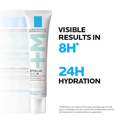 La Roche Posay Acne Face Cream with Salicylic Acid & Niacinamide, Effaclar Duo+M Face Moisturizer for Oily, Acne-Prone Skin. Helps Clear Pimples, Remove Blackheads & Prevent Breakouts, 40ML