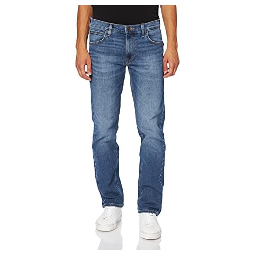 Lee Herr darn zip fly jeans, Blå (trasig blå Sx), 33W x 30L