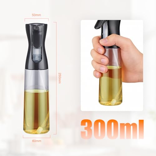 Miniatura 7 de Grifema Pulverizador De Aceite 300ml - Dispensador De Vidrio Con Chorro Preciso 1g Por Pulsación , Aceitera Antigoteo Para Freidora De Aire, Cocina Y Ensalada, Modelo Gek2002b-300