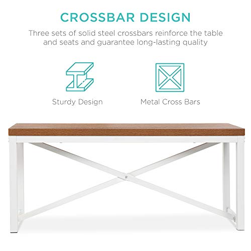 image for Best Choice Products 45.5in 3-Piece Bench Style Dining Table Furniture