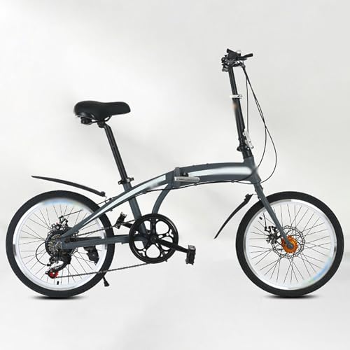 Bicicleta Plegable Ligera de 20 Pulgadas con Freno de Disco y Velocidad Variable, con radios de Acero de Alto Carbono, para Adultos, Hombres y Mujeres, Ideal para Acampar al Aire Libre.