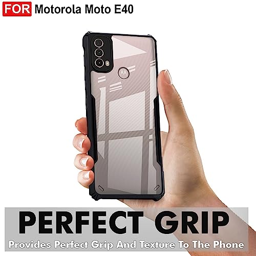Image of Zapcase Back Case Cover for Motorola Moto E40 | Compatible for Motorola Moto E40 Back Case Cover | Clear Case with Camera Protection | (TPU + PC | Matte Black)