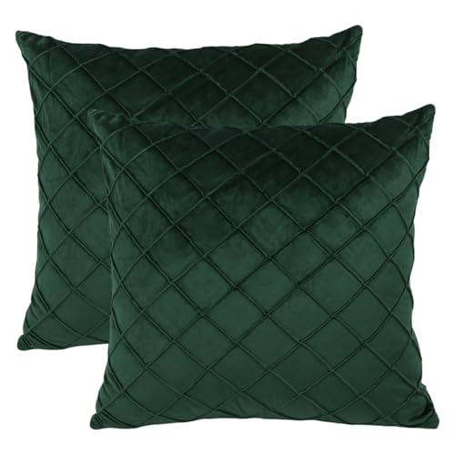 Betadistor Cushion Covers 45 x 45 cm Deep Green Decorative Throw ...