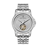 REEF TIGER Luxury Automatic Watch, Rose Gold Stainless Steel, Crystal Dial, Tourbillon Movement, Diamond Bezel (RGA1905-SS-YDYS)