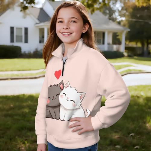 Kids Sweatshirt Soft Brushed Plus Velvet Zip-Up Hooded Sweatshirt Students Cartoon Jacket4