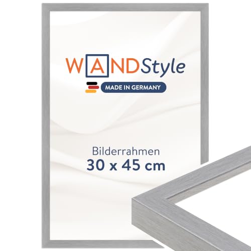WANDStyle Bilderrahmen 30x45 Silber, moderner Bilderrahmen Holz 30x45 cm – Ansicht 1