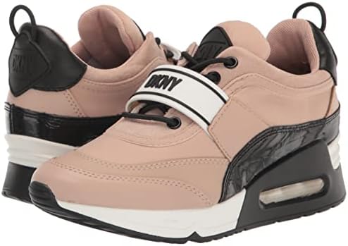 DKNY Women's Comfortable Chic Shoe Aislin Sneaker, GLD Sand/BLK, 6.5 | Image 6