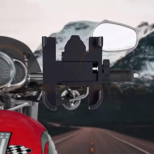 Image of Sounce Universal Bike Mount Phone Holder Metal Body 360 Degree Rotating Handlebar Durable Bike Accessory Lightweight Anti-Scratch Cradle Stand for Bicycle, Motorcycle, Fits All Smartphones (Black)