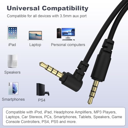 Cable de audio 3.5mm auxiliar de reemplazo 1.5m miniatura 3