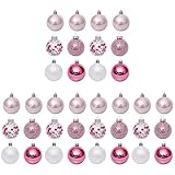 PartyKindom 90 Pcs 1Set 6cm Reusable Ball Decors Exquisite Ball Pendants for Home (Pink) Christmas D