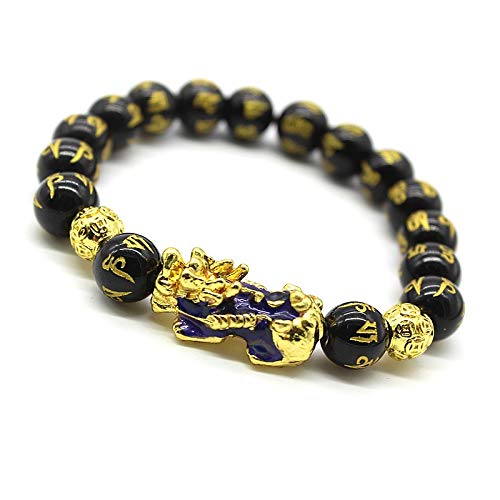 Feng Shui Prosperity 10mm Hand Carved Mantra Bead Bracelet with Color Changed Pi Xiu/Pi Yao Attract Wealth and Good Luck3