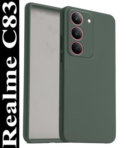 Image of Knotyy Back Cover for Realme C83 5G | Soft Micro-Fibre Lining Inside | Camera Protection Bump | Shockproof Back Cover Case for Realme C83 5G (Green)