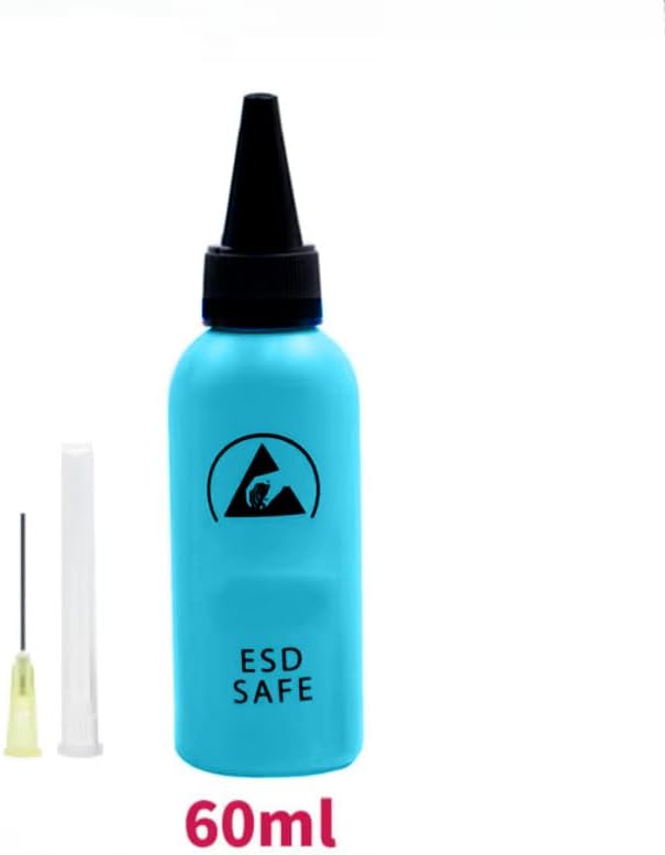 Miniatura 5 de Botella de plástico de 2.0 fl oz con punta de aguja de precisión, botella de disolvente antiestático con 1 dispensador de aguja para cargar