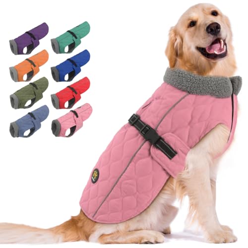 Sheripet-Winter-Dog-Coats-Warm-Fleece-Dog-Winter-Coat-for-Small-Medium-and-Large-Dogs-Adjustable-Dog-Jacket-Winter-with-Nylon-Buckle-Reflective-Safety-Winter-Coats-for-Dogs-Pink-M