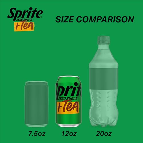 Image of Sprite + Tea Zero Sugar, Lemon-Lime and Tea Flavored Soda, 12 fl oz, 12 pack