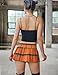 Avidlove Mini Pleated Skirts for Women Mini Plaid Skirt Orange S