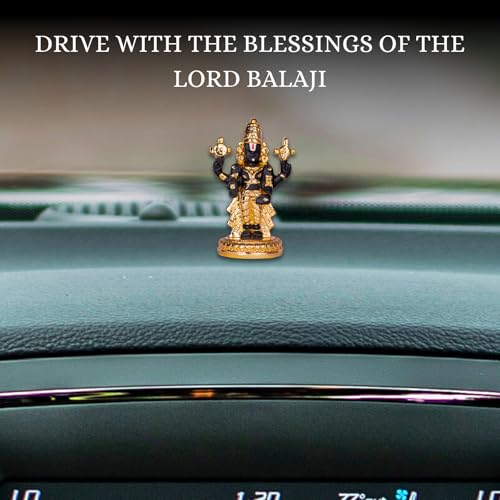 Image of Gold Plated Premium Balaji Statue for Car Dashboard, Gifting, Pooja Room Decor & Home Decoration (3 Inches)