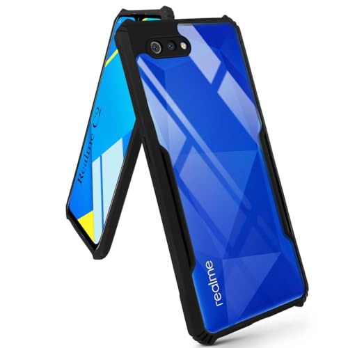 Image of Jkobi Back Cover Case for Realme C2 (Shockproof with Polycarbonate Clear Panel | Professional Black)