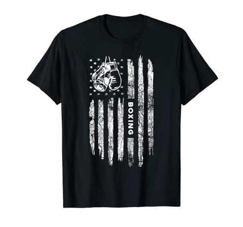 American Flag Boxing Distressed - Boxer Vintage Boxing T-Shirt