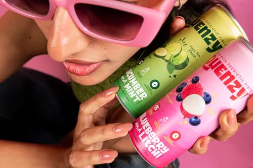 Image of Quenzy Prebiotic Soda Variety Pack - Mixed Flavours (Pack of 3 x 250ml) | 5g Prebiotic Fibre for Gut Health | Low Calorie Soda (<15 kcal) | No Added Sugar | Zero Preservatives | Healthy Sparkling Drink