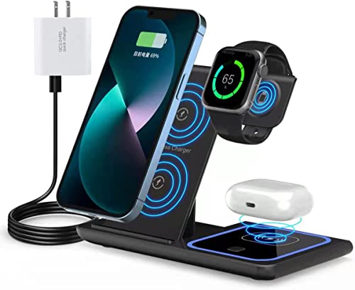 ワイヤレス充電器 3in1Phone Apple Watch AirPods 同時急速充電 置くだけ充電 充電スタンド for apple Watch Series8/7/6/5/4/3/2 iPhone 14 /14 plus /14pro/14 pro max 13/13 Mini/13 Pro/13 Pro Max/ 12 / 12pro / 12 pro max /12 Mini / 11 / 11pro / 11 promax / Xs / X / XR / 8 / Samsung S20 / S