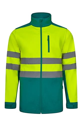 VELILLA 106004, Giacca Soft Shell Bicolor, Verde e Giallo Fluor,