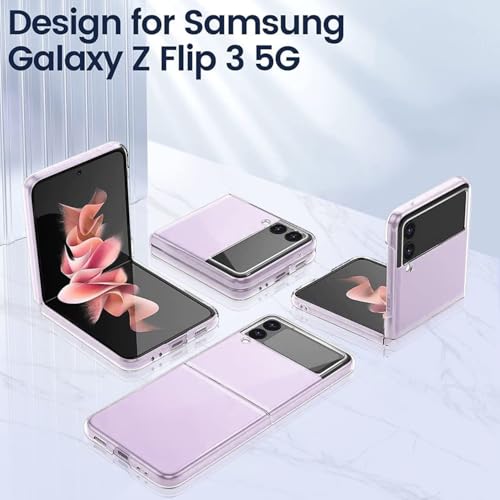 Image of HUMBLE Luxury Pattern TPU + Poly Carbonate | Crystal Clear Flip Cover Compatible with Samsung Galaxy Flip 4 Back and Front Glass Design with Full Body Protection Case Cover for Samsung Galaxy Flip 4