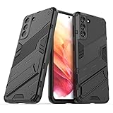 LOLFZ Case for Samsung Galaxy S21 5G, Armor Case with Stand Military Grade Protection Impact-Resistant Bumper Mobile Phone Cover for Samsung Galaxy S21 5G - Black