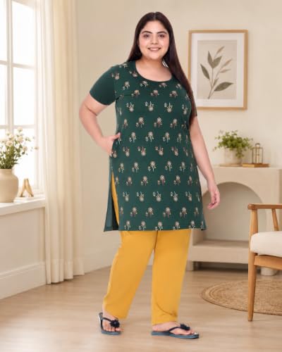 Image of In Love Women's Plus Size Printed Cotton Long-Line T-Shirt with Pocket | Cotton fabric - soft longline T-shirt with easy plus-size fit