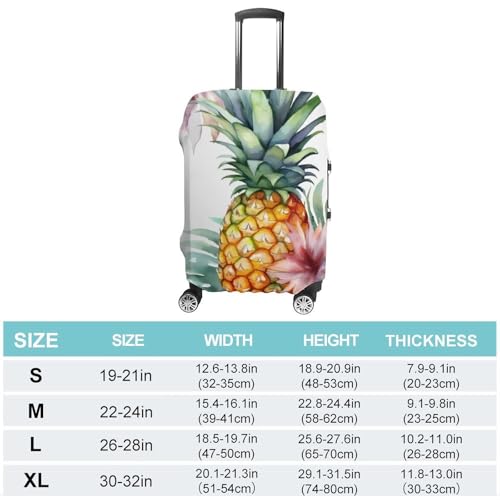 Tropical Pineapple Luggage Cover, Washable Elastic Suitcase Cover Protector Fit 18-32 Inch Luggage2