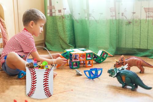 Image of ESSME Kids Basket for Baseball Decor, Boys Baskets, Easter Gifts for Girls and Boys, Easter Basket Empty (Baseball)