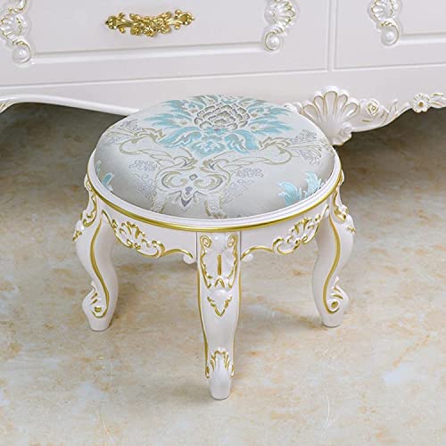 Taburete de pie redondo con patas de madera para sala de estar 2