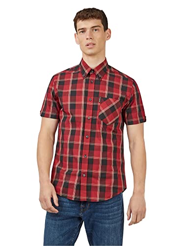 Ben Sherman Lässiges Hemd mit Knopfleiste, rot, L