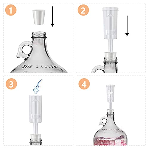 Amindz 3 Pièces Airlock Fermentation,Soupapes D'échappement en Plastique,Serrure à Air avec 3 Pièces Anneaux en Silicone, Barboteur Fermentation pour Fermentation de Brassage et Vin - Image 4