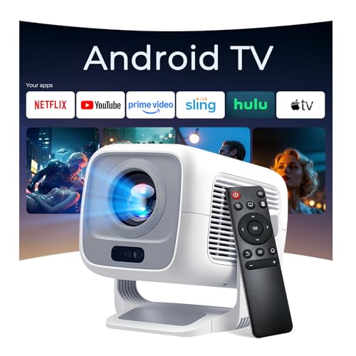 Image of Native 1080P FHD Smart Projector with Android TV OS, 4K Support 600 ASIN Lumens,Built-in Apps, Auto Focus&Keystone Mini Portable Projector Dolby Sound,WiFi 6,Bluetooth 5.4,Compatible with iOS,HDMI,USB