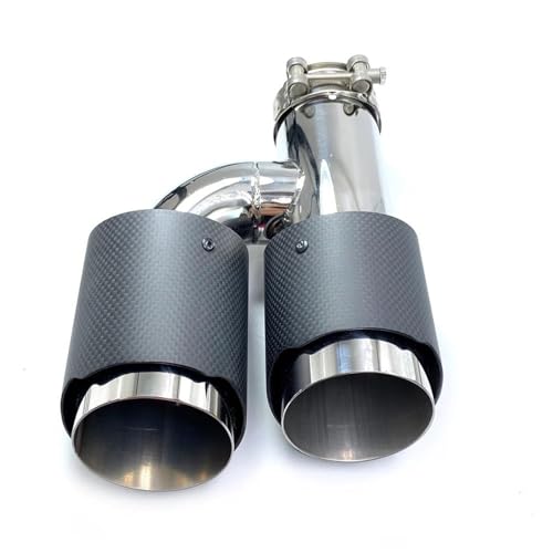 Tuyau d'échappement double type H en carbone isolant et résistant 114mm - 4