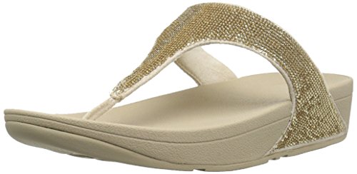FitFlop Women's Electra Micro Toe-Post Sandal, Pale Gold, 9 M US