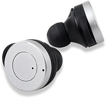 Pantheon True Wireless Bluetooth Earbuds, Mini in-Ear Headphones, Dual Stereo Noise Cancelling Earphones, Sweatproof Sports Headset with Charging Case and Mic, for iPhone Samsung and More (Silver)
