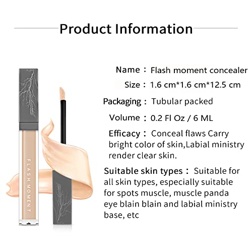 Flash Moment Silkly Liquid Concealer Makeup, Under Eye Creamy Concealer, Full Coverage, High Block Deffect Force, Hydrating, Highlighters, For Dark Circles, Acnes, 403#, 0.2 Fl Oz(Pack Of 1) #TOP1