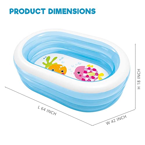 Image of P for Pogu 5.5 Feet Anda /Oval Inflatable Swimming Pool Bathtub Soft Material Spa Bath Tubs with Electric Pump for Kids Toddlers Indoor Outdoor Use (Blue)