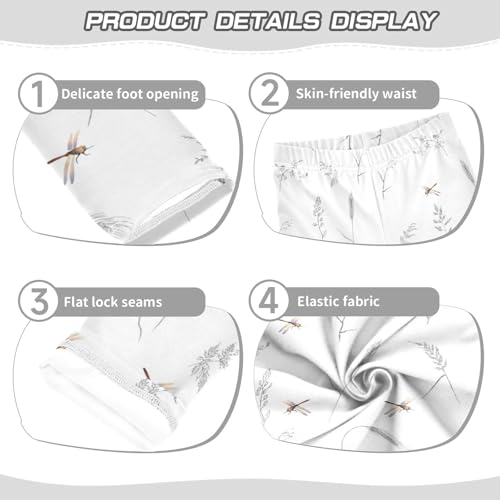 Dragonfly Girls Leggings,Workout Leggings for Girls Toddler Athletic Leggings Size for 3-10T3