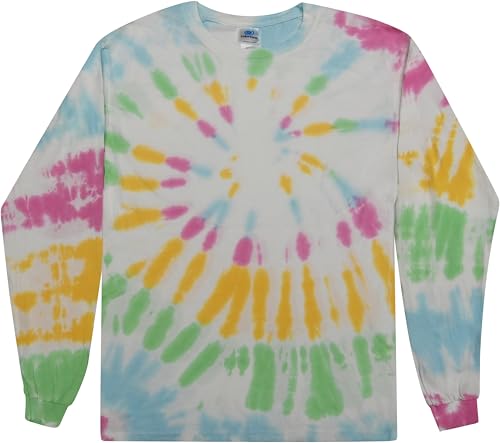 Image of Colortone Tie Dye T-Shirts for Boys and Girls - Unisex Long Sleeve Tie-Dye T Shirts for Kids
