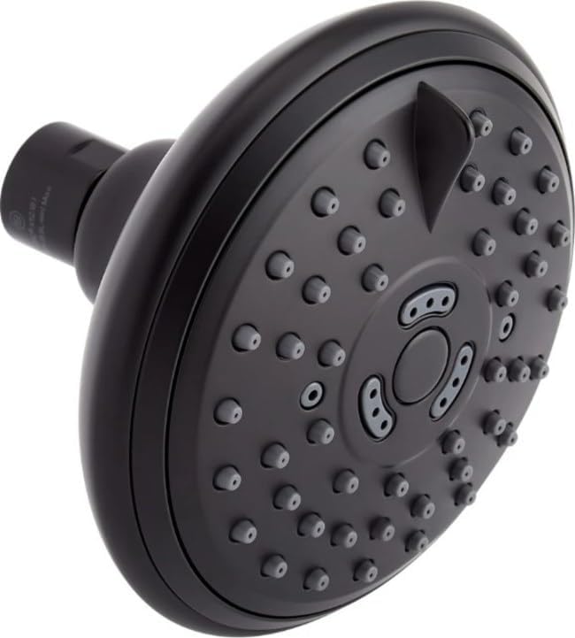 Signature Hardware 948950-5-1.8 1.75 GPM Round Multi Function Shower Head - Matte Black