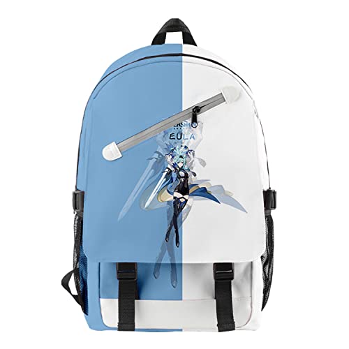 WXXTGI Mochila,Genshin Impact Eula Bolsa Bookbag Anime Escolar Cartoon Estudiantes Game Figura Cosplay Animado NiñAs