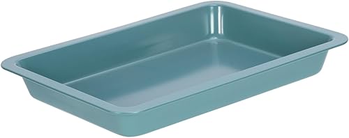 CHEFMADE Bandeja para hornear, sartén antiadherente para lasaña de 13 pulgadas, utensilios para hornear profundos para horno (verde)