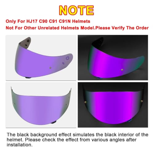 Image of PSLER Shatterproof Helmet Visor for HJ17,C90,C91,SY&CL-MAX 3,Deep Purple | Impact-Resistant ,UV400 Protection, Motorcycle Tinted Face Shield for HJ17,C90,C91,CL-MAX 2, IS-MAX BT, SY-MAX 3, IS-MAX 2