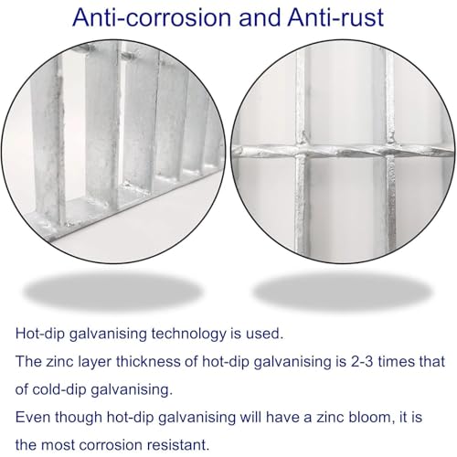 Image of Galvanized Steel Drain Grate, Driveway Channel Cover 18x18 in